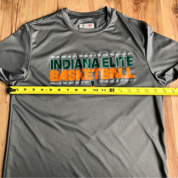 INDIANA ELITE BASKETBALL Shirt Short Sleeve Gray Small Men’s Fits like Boy’s XL - Picture 7 of 16